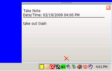 Take Note Reminder Screen