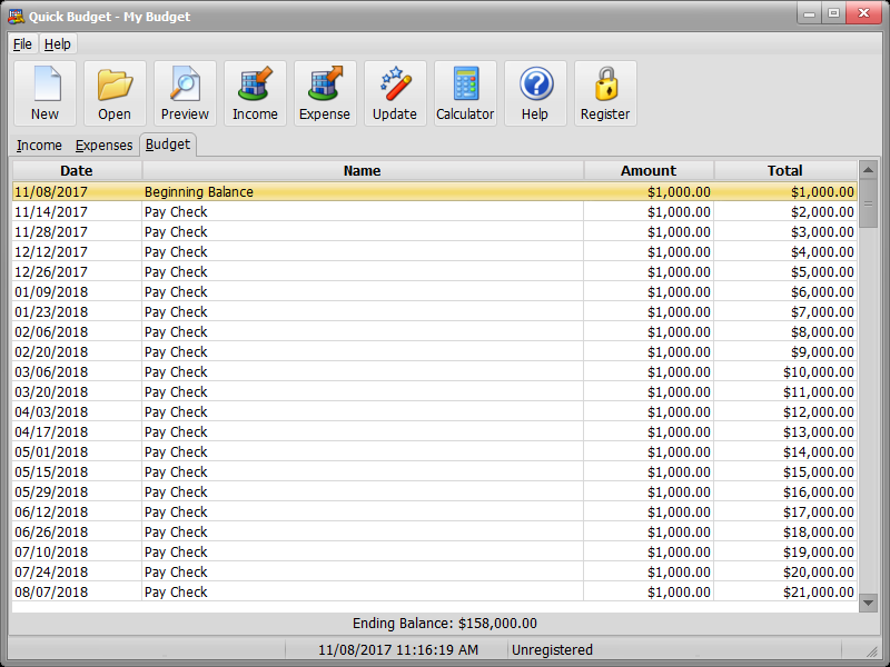 my budget file